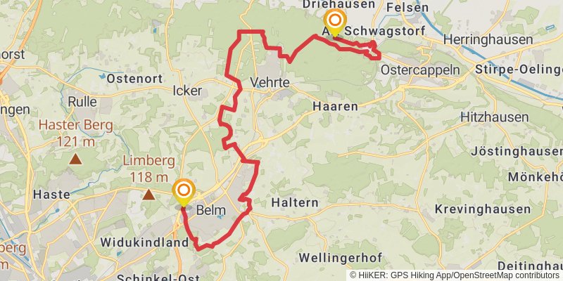 Mühlenweg im Wiehengebirge stage 4 Map