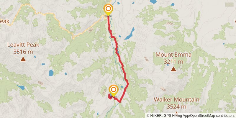 Fremont Lake via Roosevelt Lake and Lane Lake Trail stage 2 Map