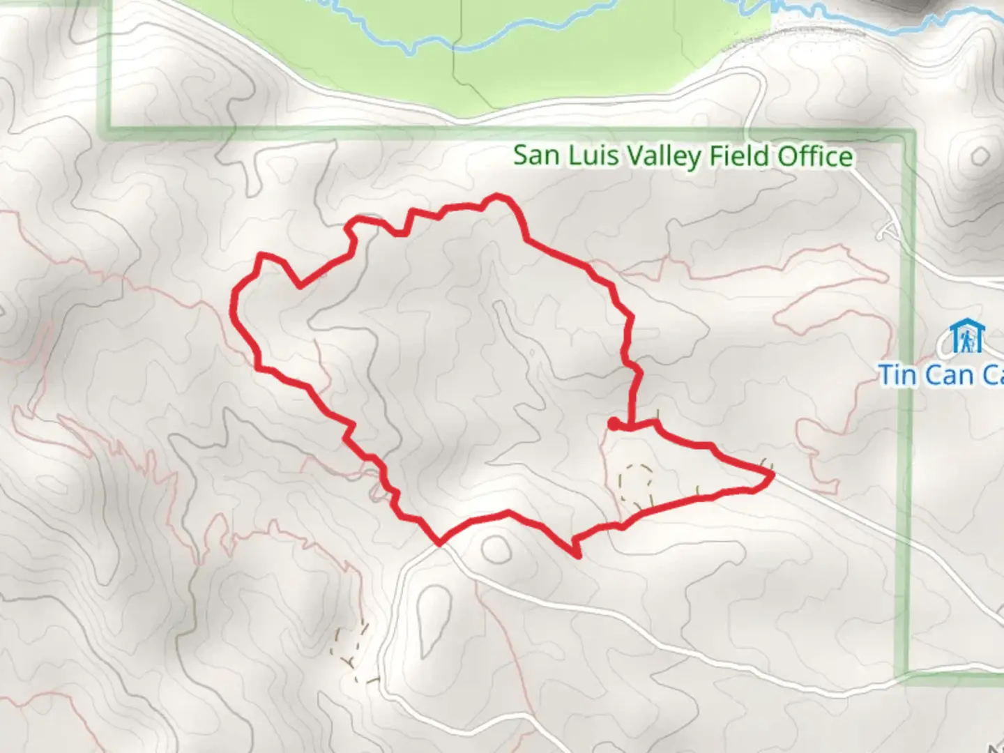 An image depicting the trail Blue Sky Loop and its surrounding area.