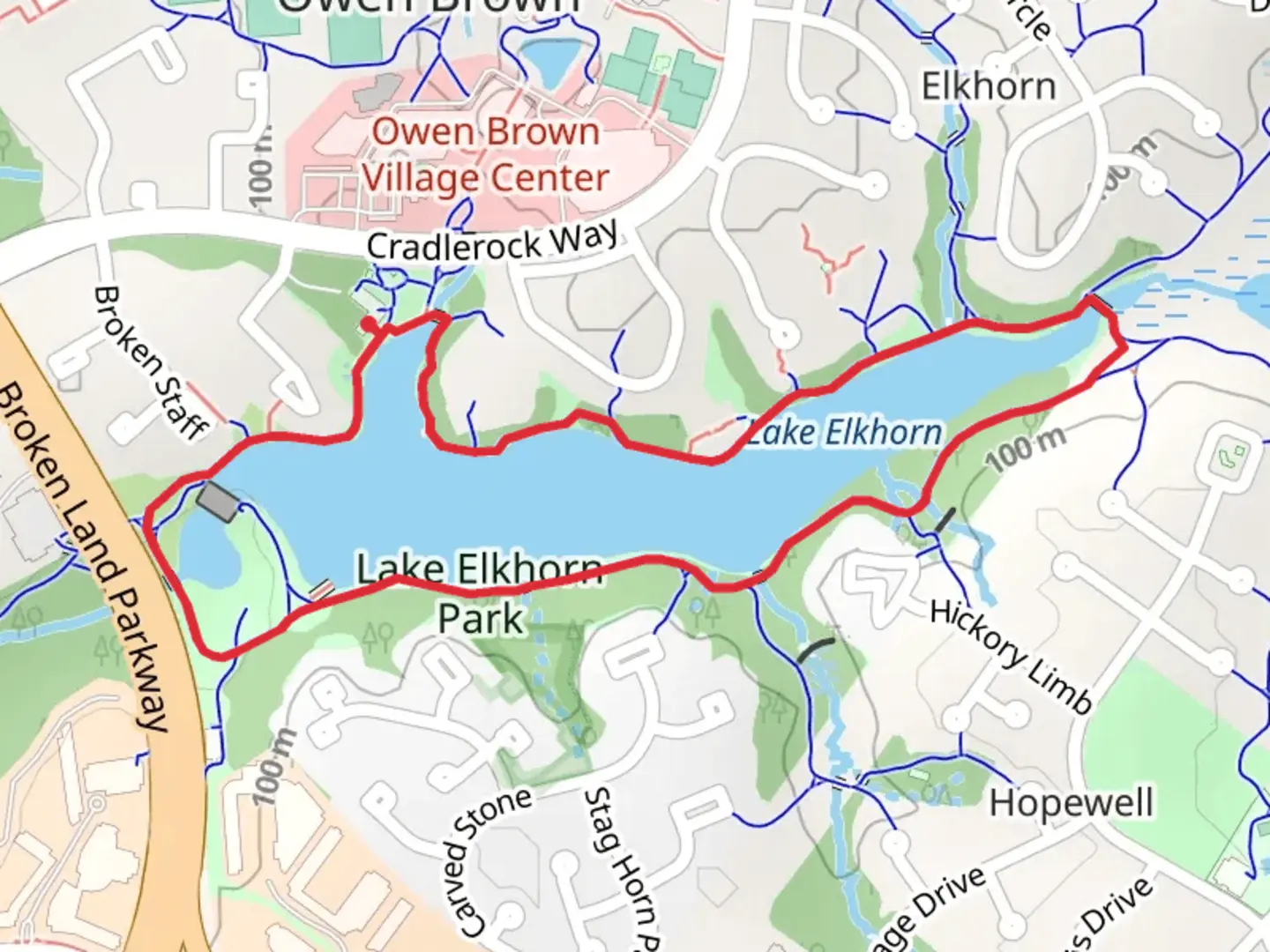 An image depicting the trail Lake Elkhorn Loop and its surrounding area.