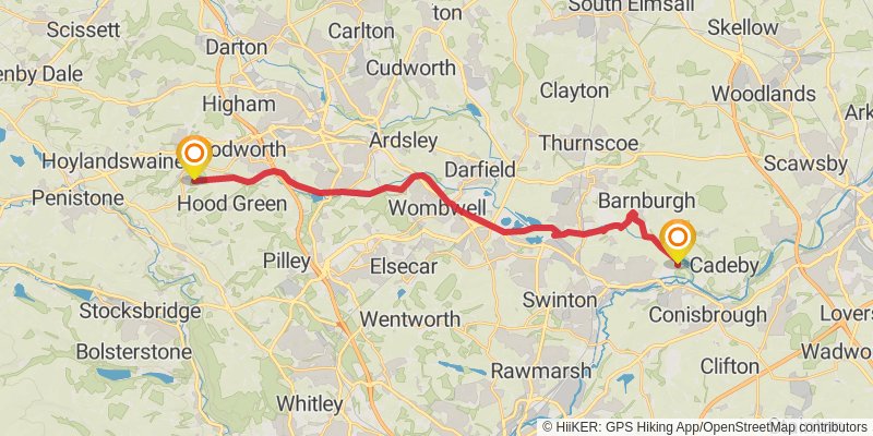 Liverpool to Hull Walk stage 8 Map