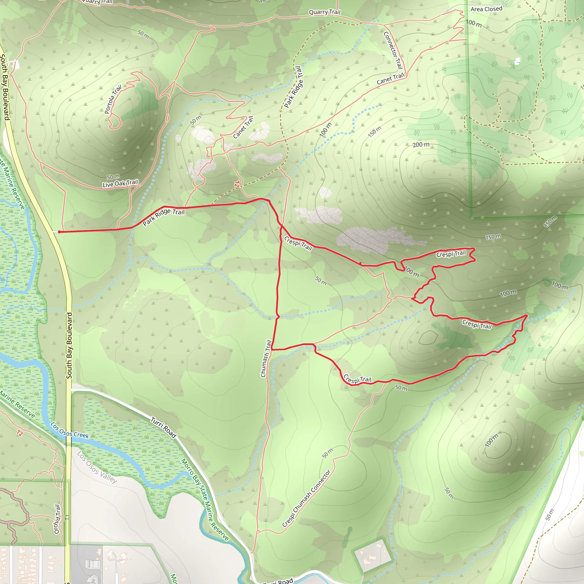 Crespi Trail Loop mobile static map