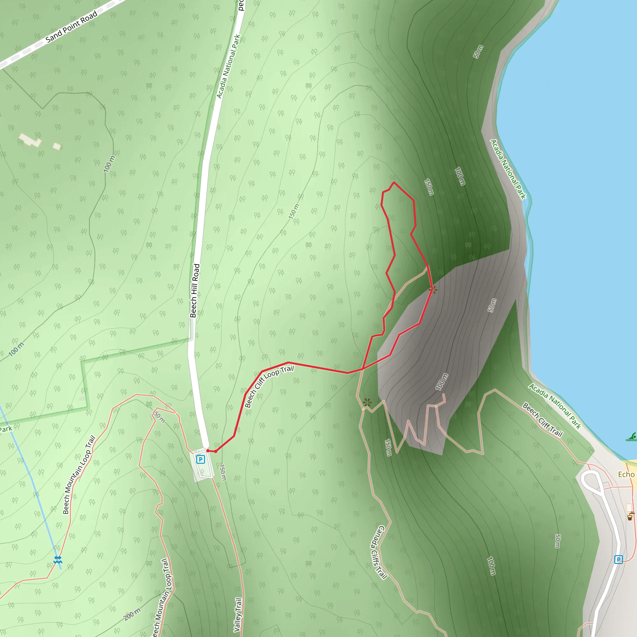 Beech Cliff Loop Trail mobile static map