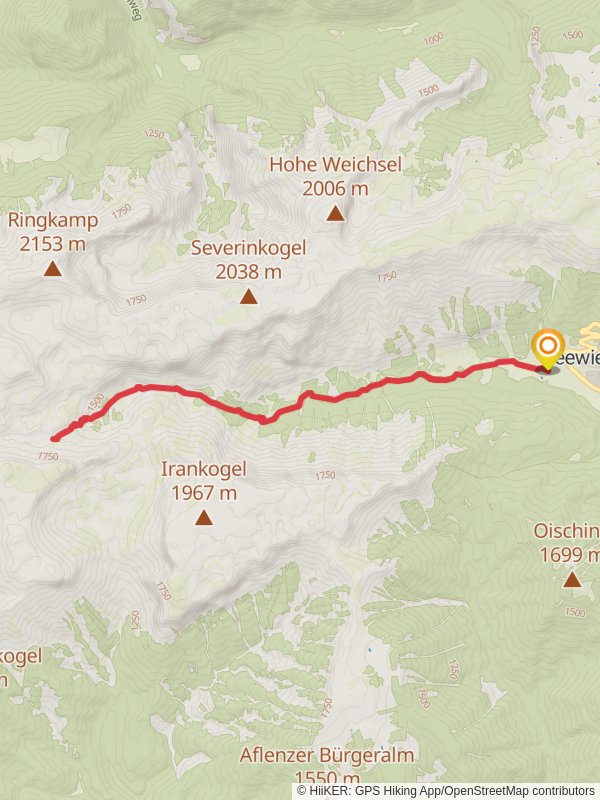 Seewiesen - Voisthalerhütte mobile static map