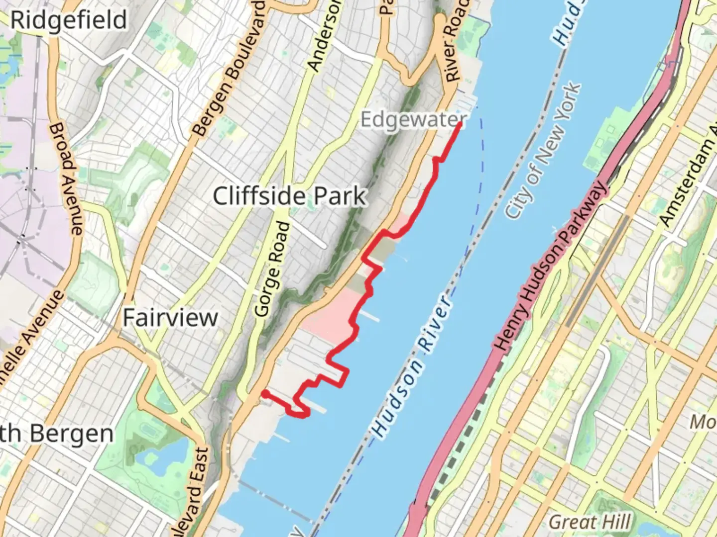 An image depicting the trail Hoboken Newport Walkway – Hudson River Waterfront Walkway and its surrounding area.