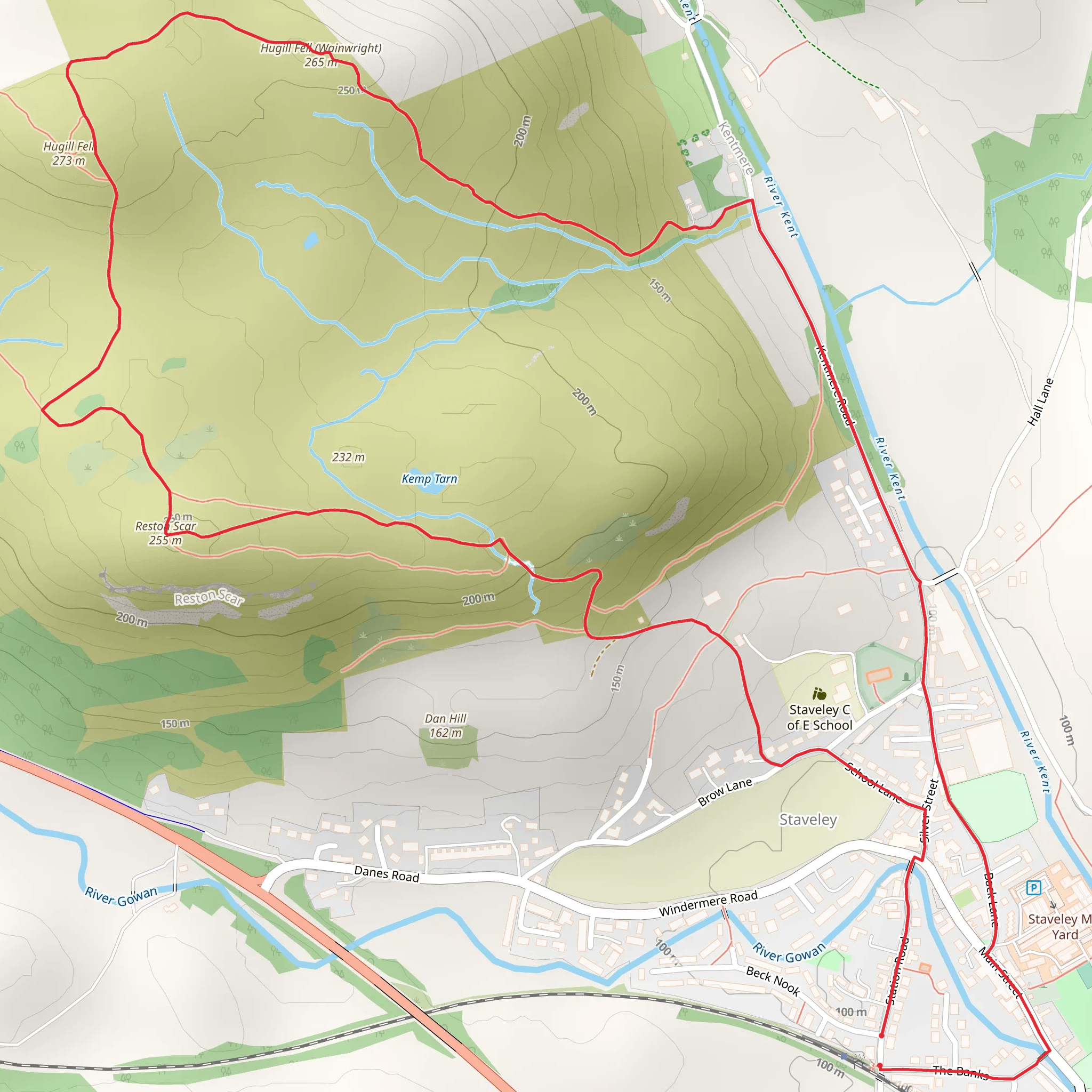 Ravenscar Plantation, Hugill Fell Loop - Staveley mobile static map