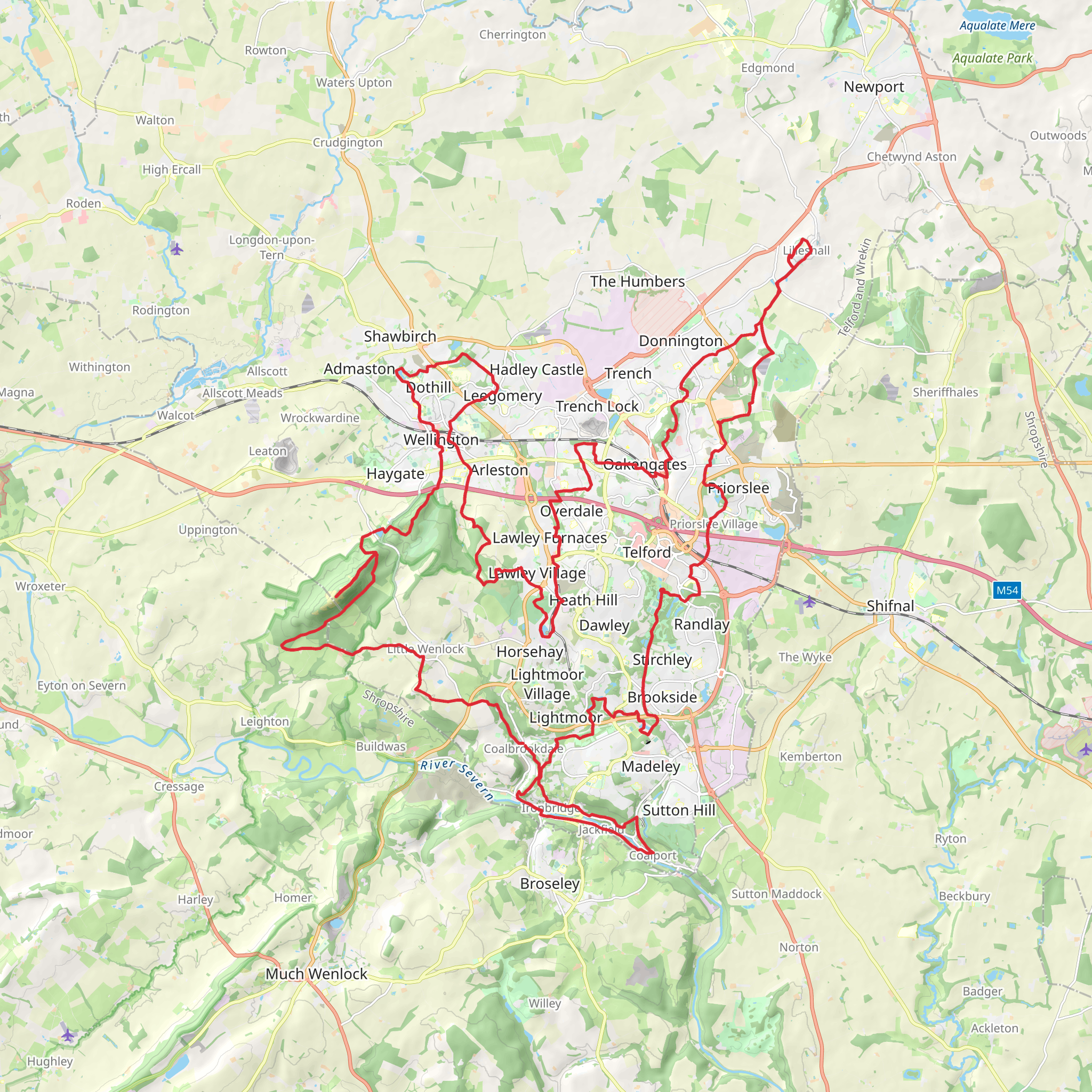 Telford T50 Mile Trail mobile static map