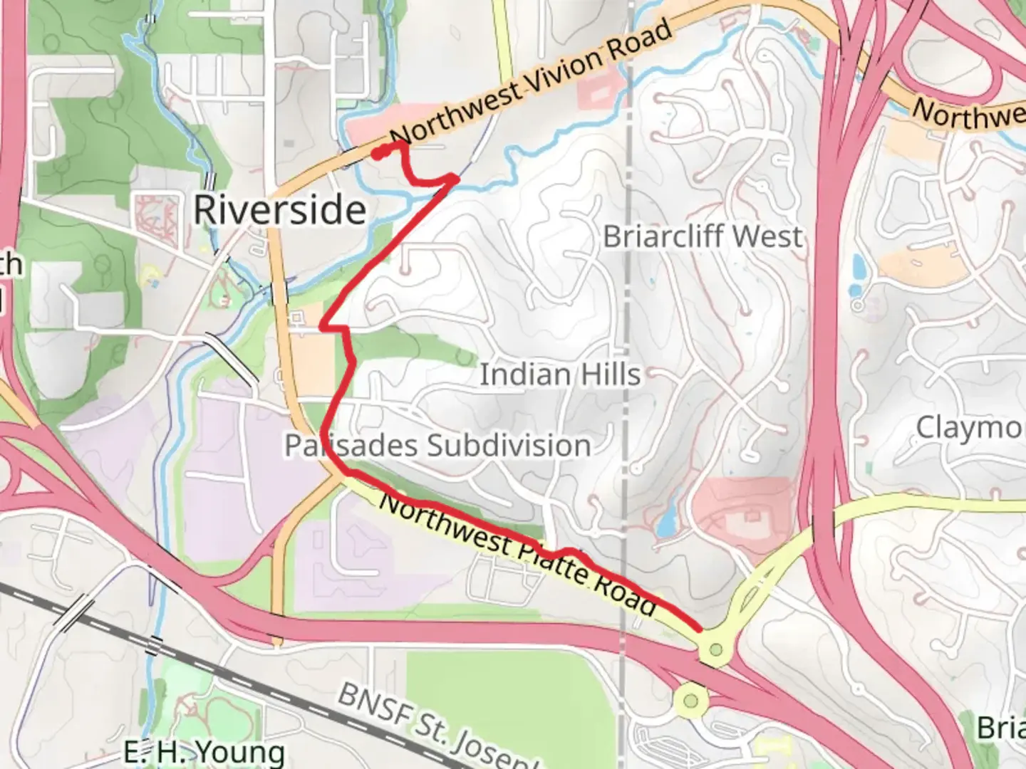 An image depicting the trail Interurban Trail and Linear Trail and its surrounding area.
