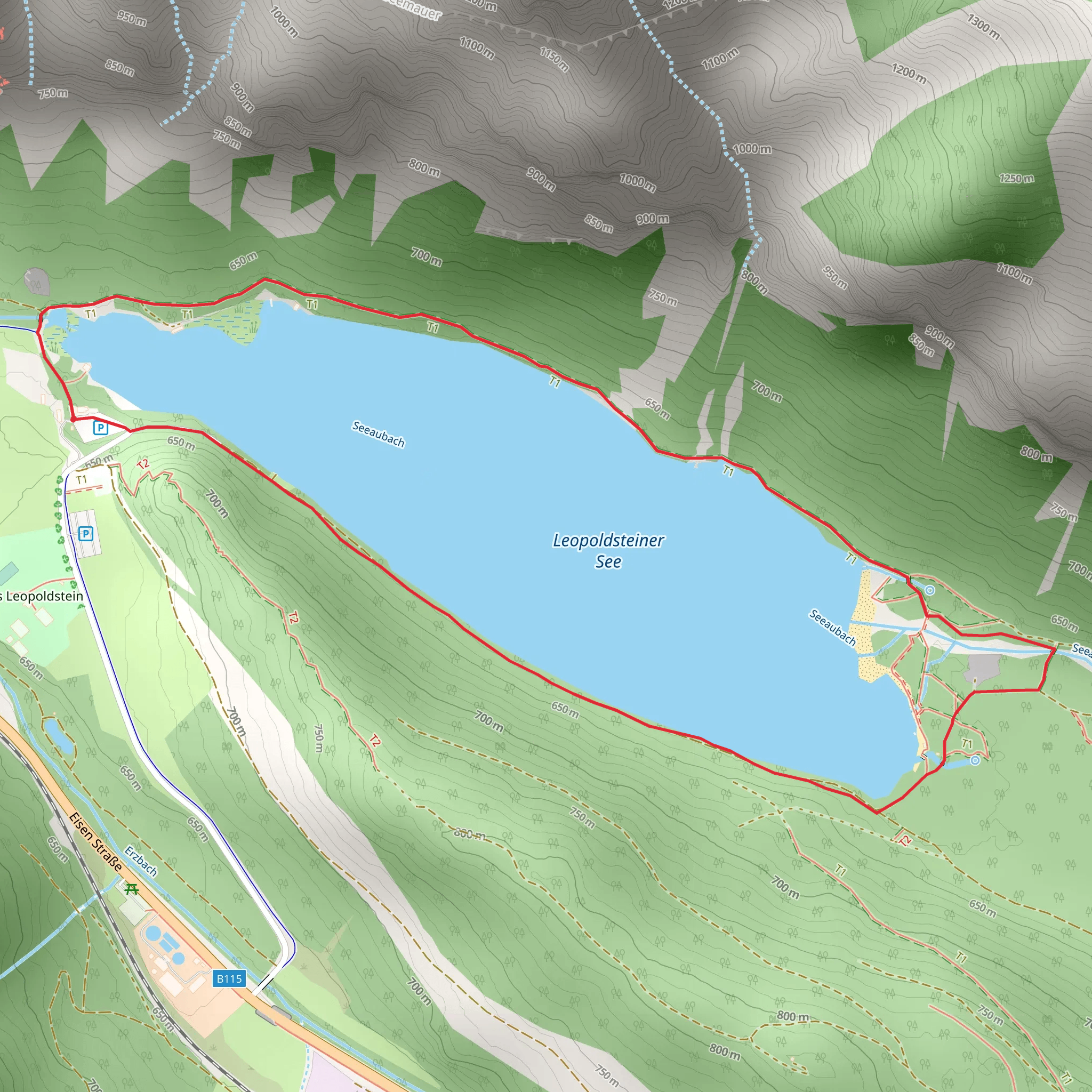 Leopoldsteinersee Lake Loop mobile static map