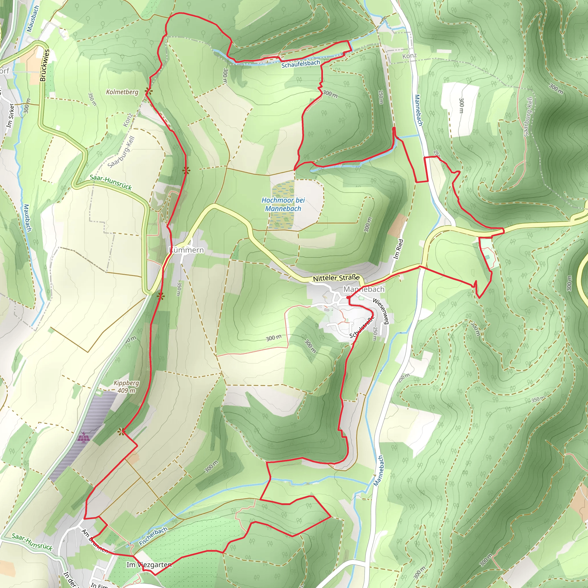 Mannebach Loop mobile static map