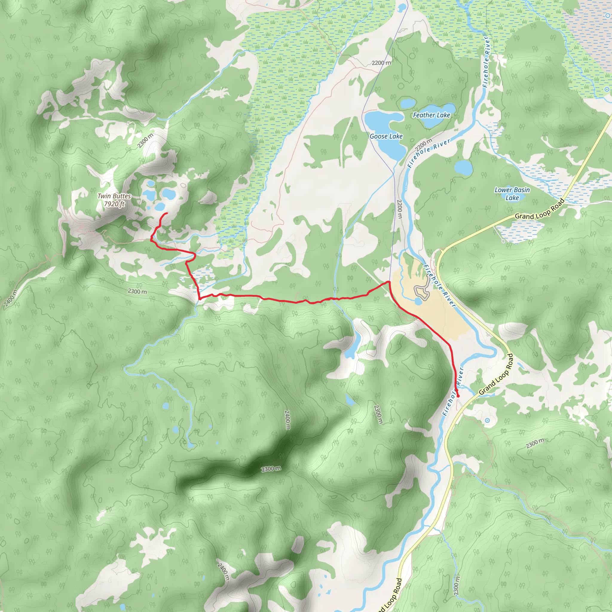 Geyser View via Fairy Falls Trail mobile static map