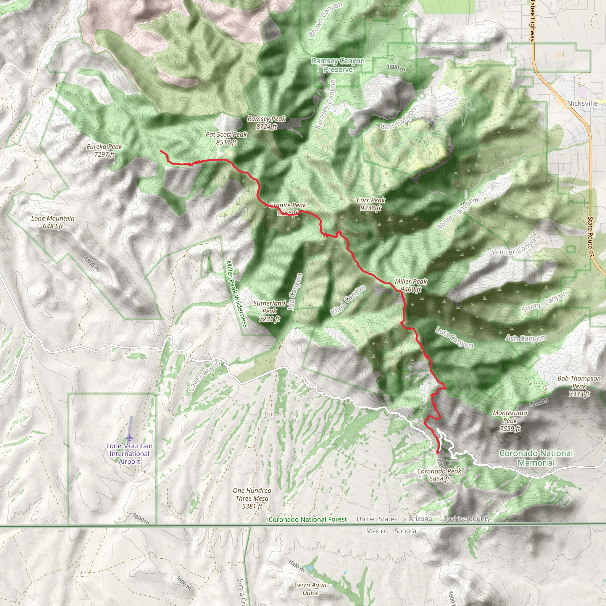Sunnyside Canyon and Crest Trail mobile static map