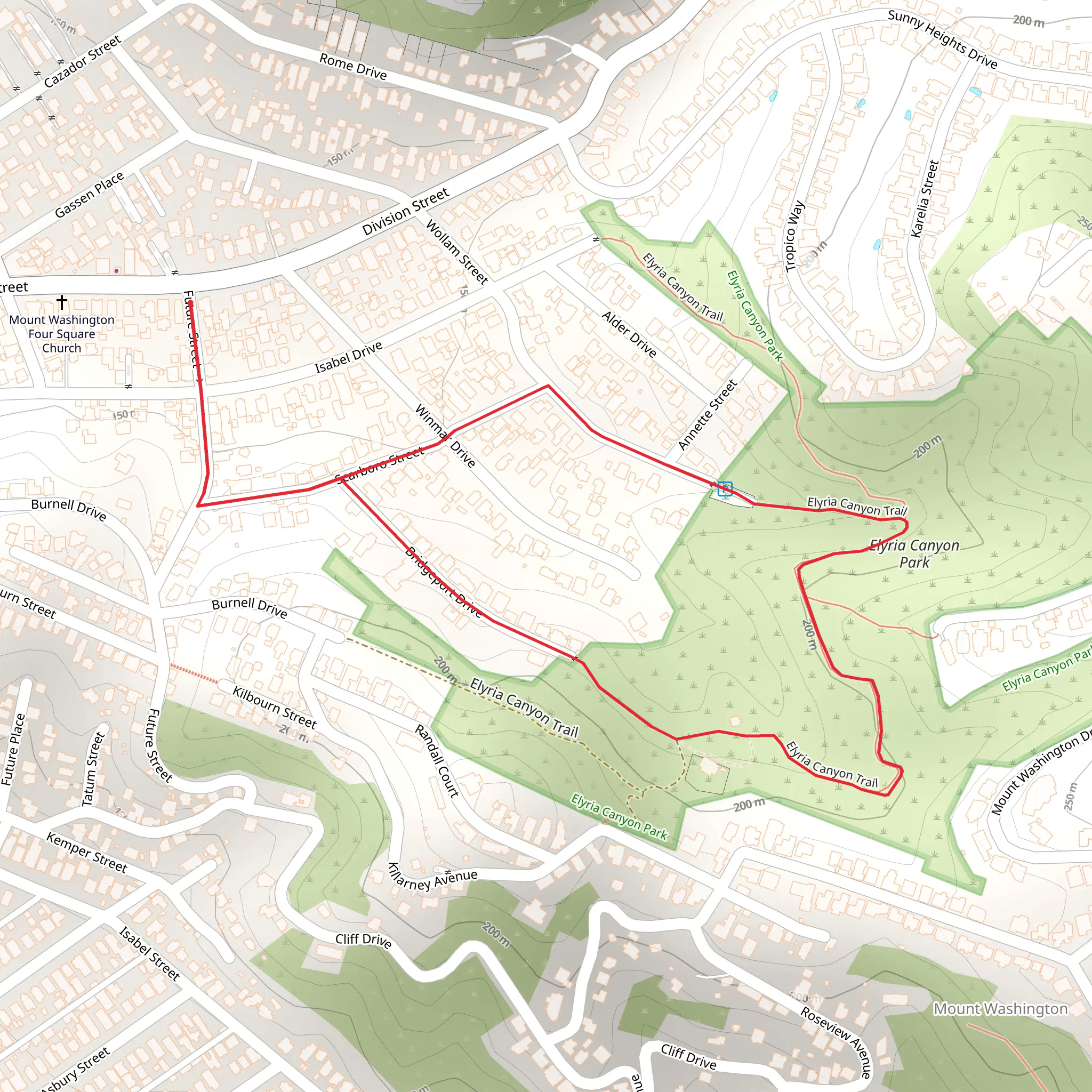 Elyria Canyon Park Loop mobile static map