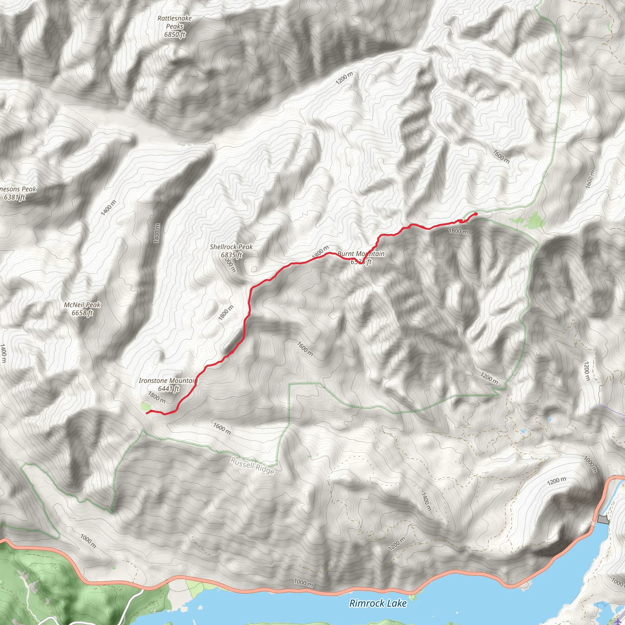 Burnt Mountain and Ironestone Mountain Trail mobile static map