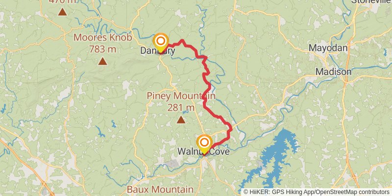 Mountains-to-Sea Trail stage 44 Map