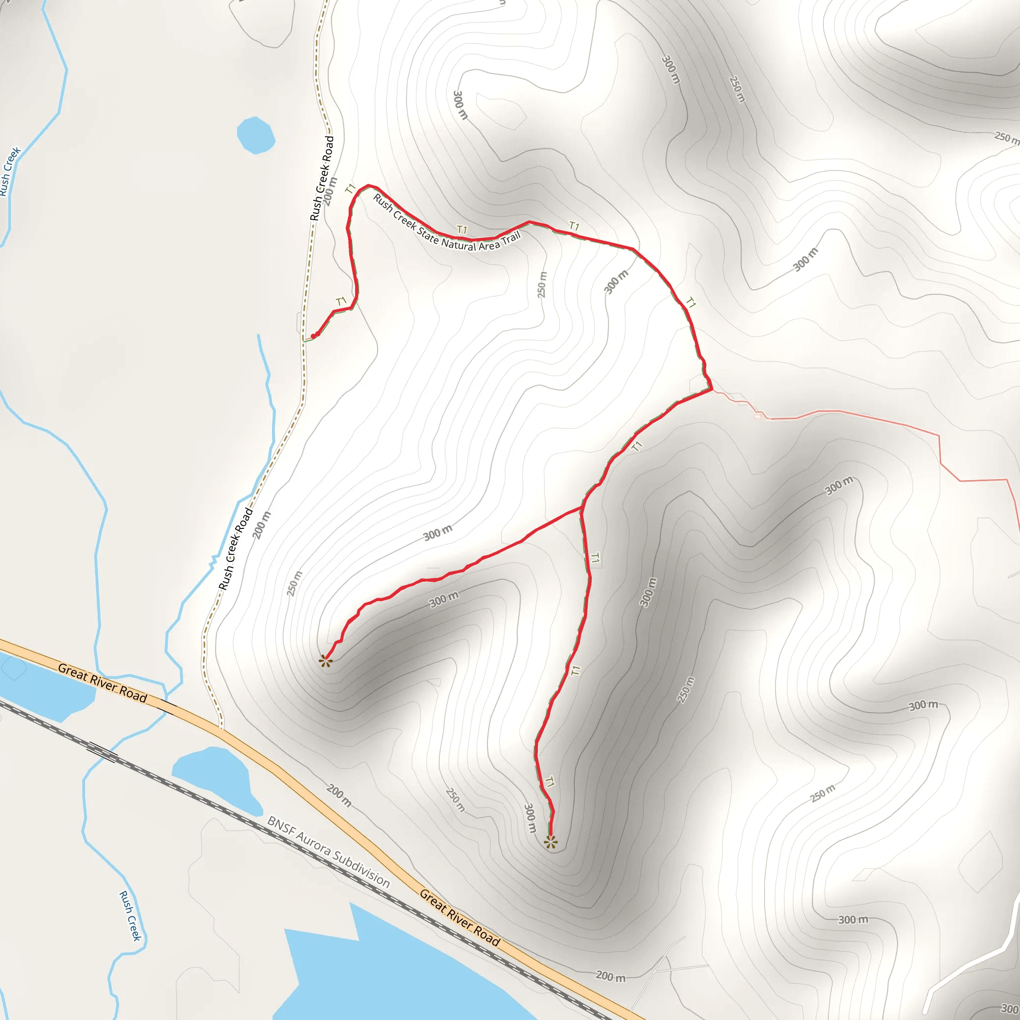 Rush Creek State Natural Area Trail mobile static map