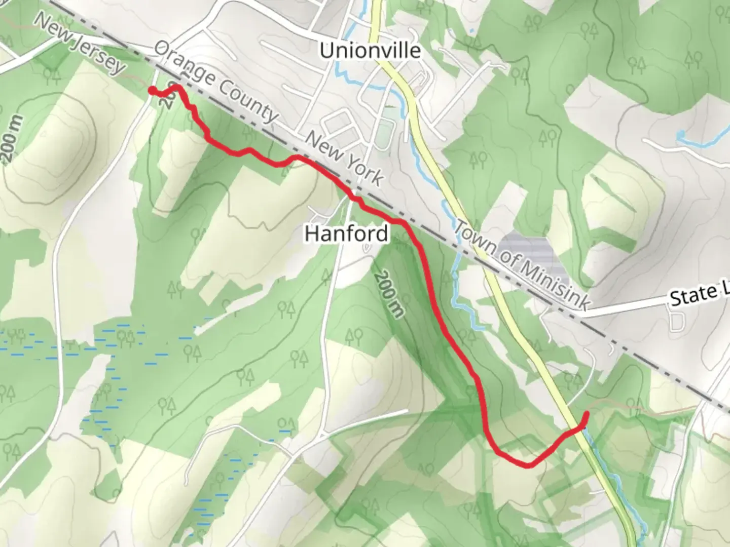 An image depicting the trail Quarry Road - NJ State Trail and its surrounding area.