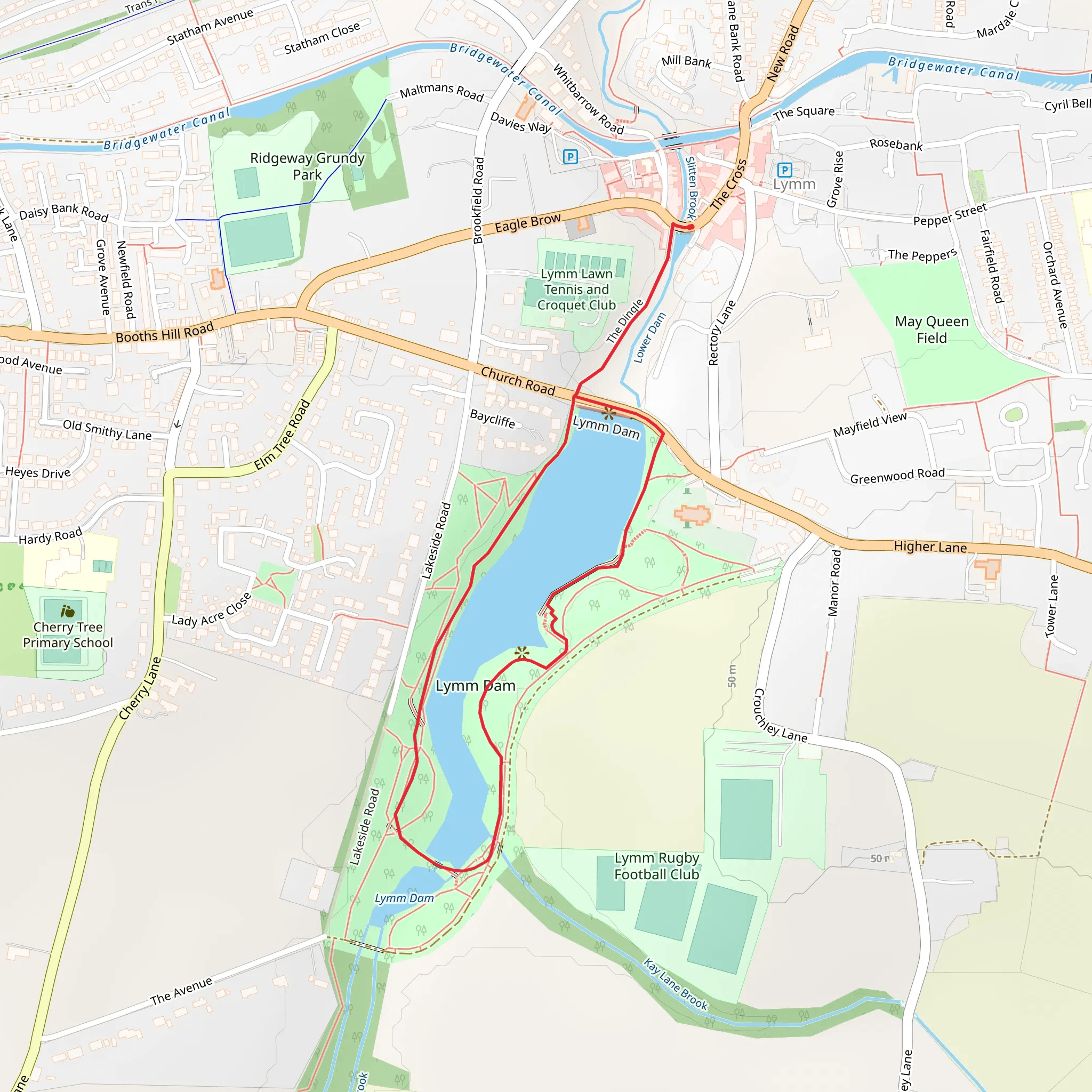 Lymm Dam Walk mobile static map
