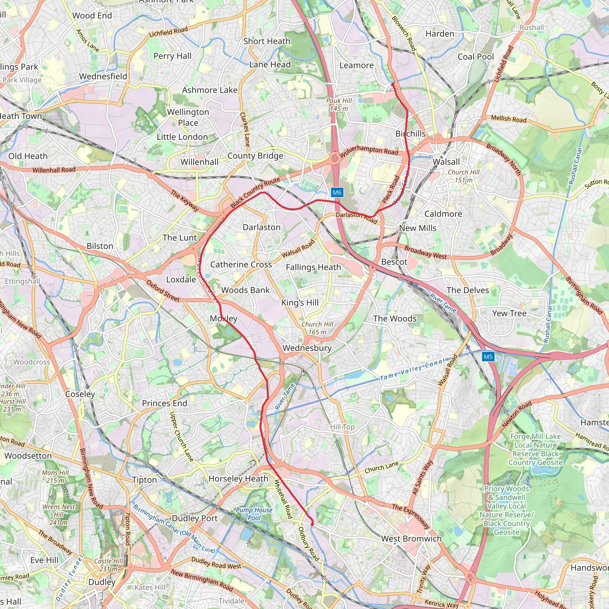 Walsall Canal Walk mobile static map