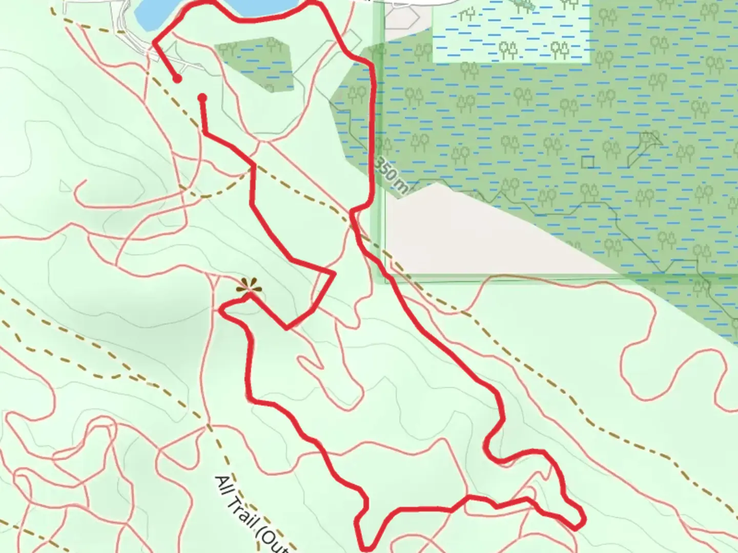 An image depicting the trail Main Loop - Yellow and Blue and its surrounding area.