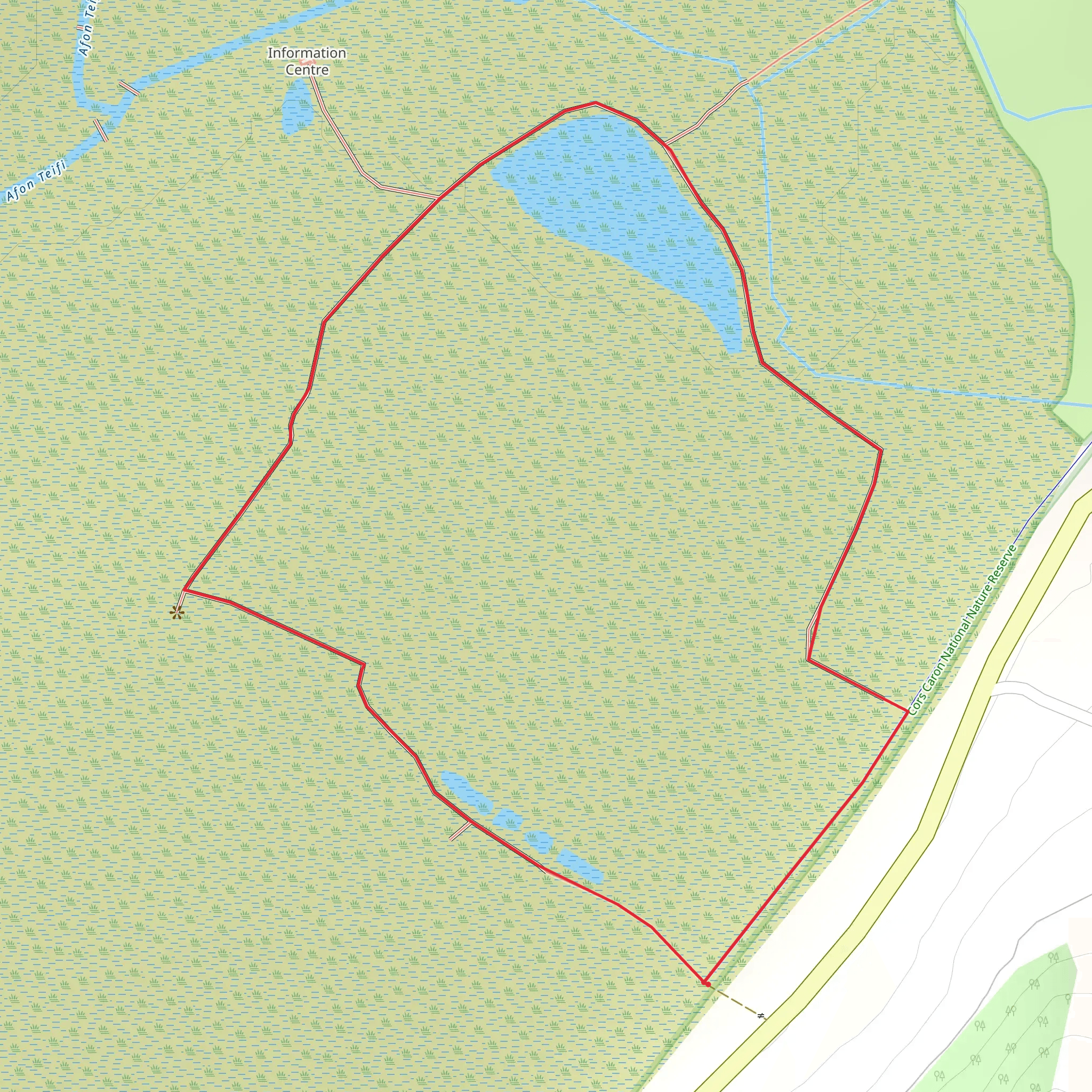 Cors Caron Loop mobile static map