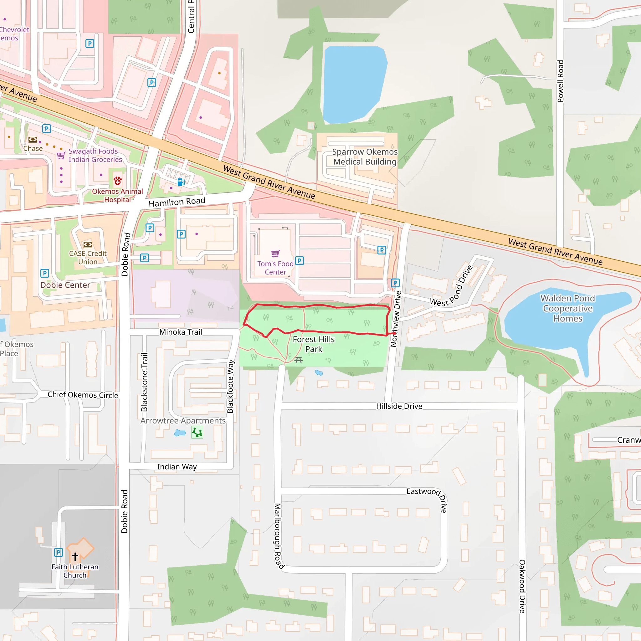 Forest Hills Park Loop mobile static map
