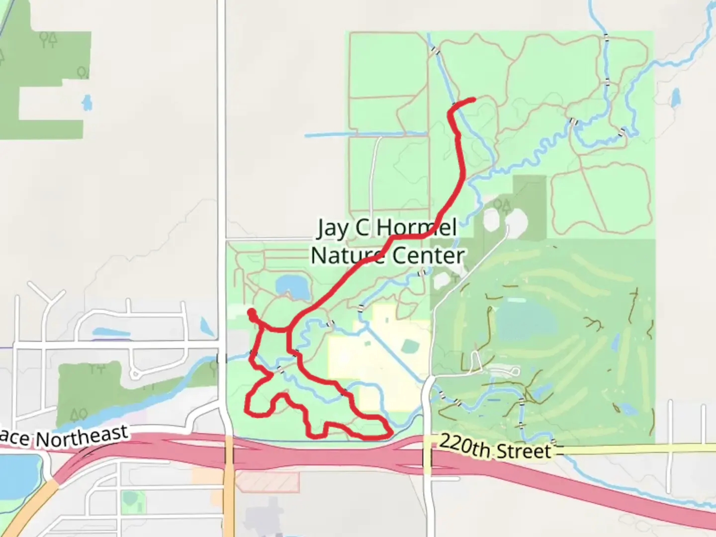 An image depicting the trail South Trail, West Prairie and Lone Oak Loop and its surrounding area.