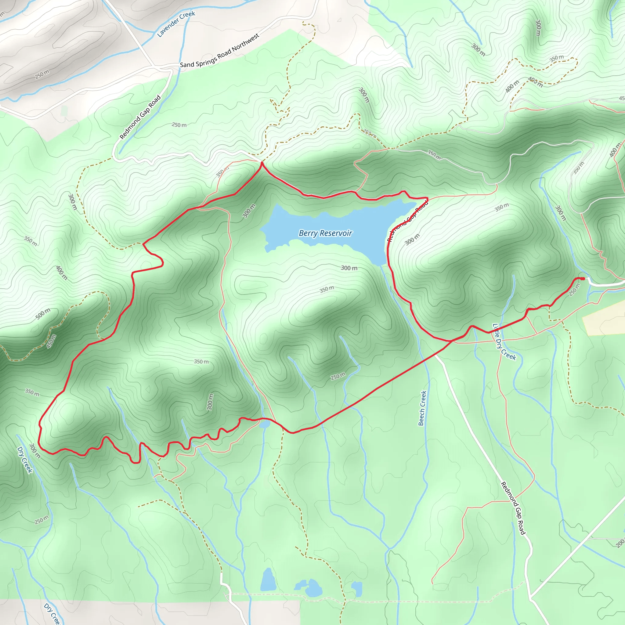 Berry Reservoir Loop mobile static map