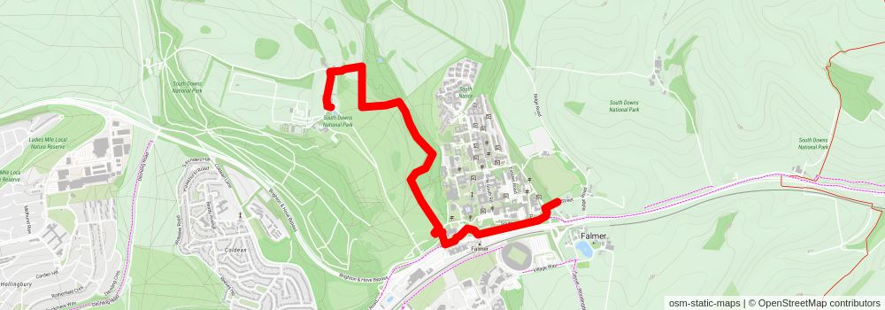 Stanmer to Streat Walk stage 2 Map