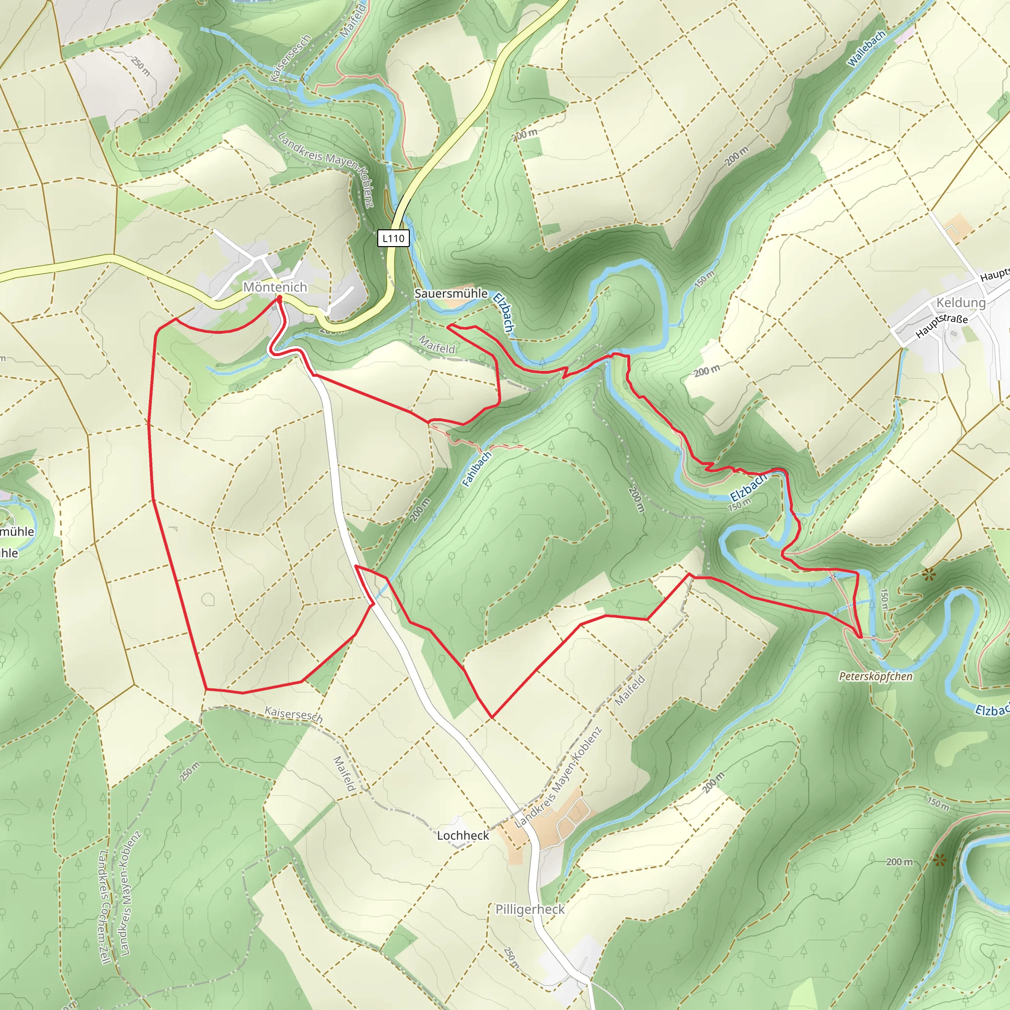 Elzbachtal and Eifelhoehen und Brohlbachtal mobile static map