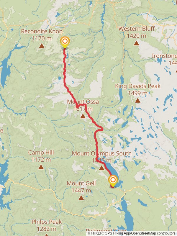 Overland Track mobile static map