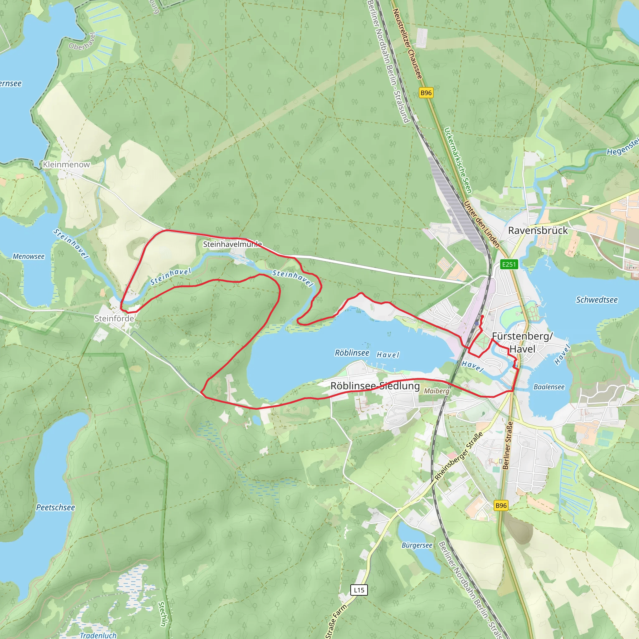 Röblinsee Loop via Röblinsee Rundwanderweg mobile static map