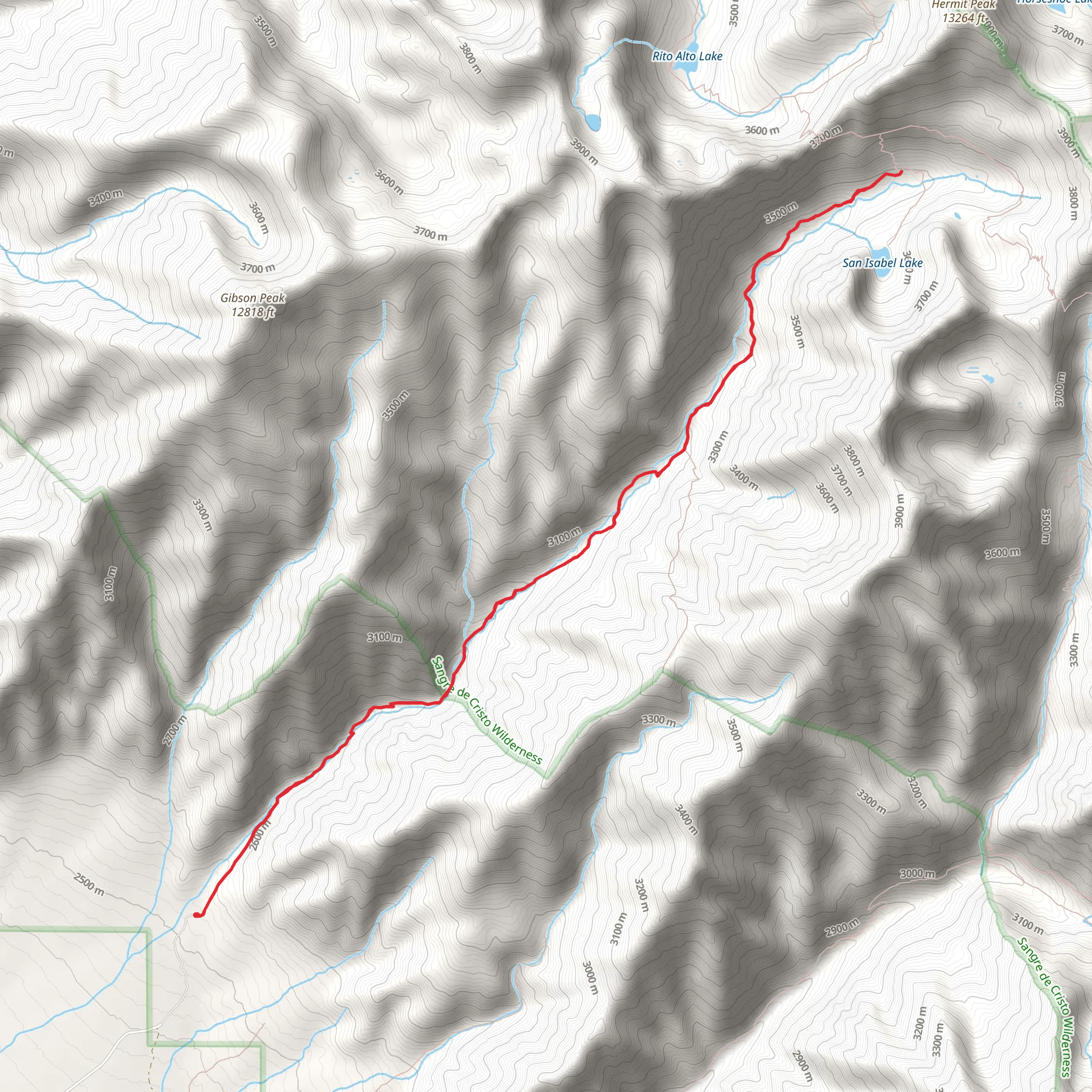 San Isabel Trail mobile static map