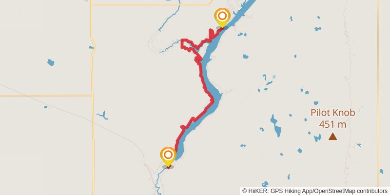 North Country Trail - North Dakota stage 20 Map