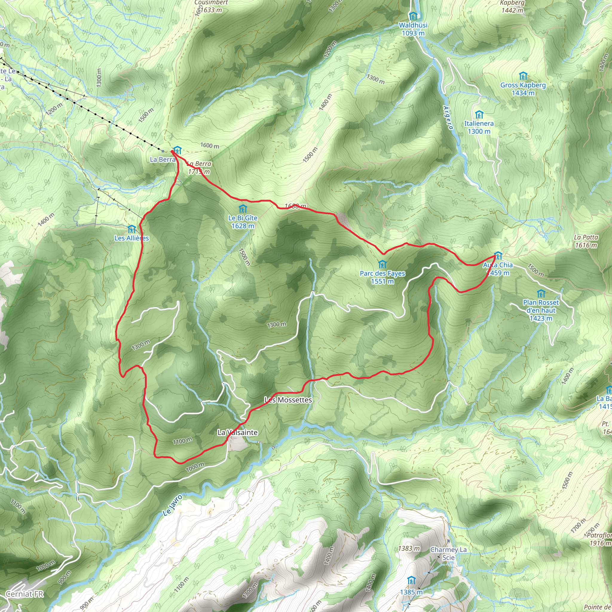 La Berra par la Valsainte mobile static map