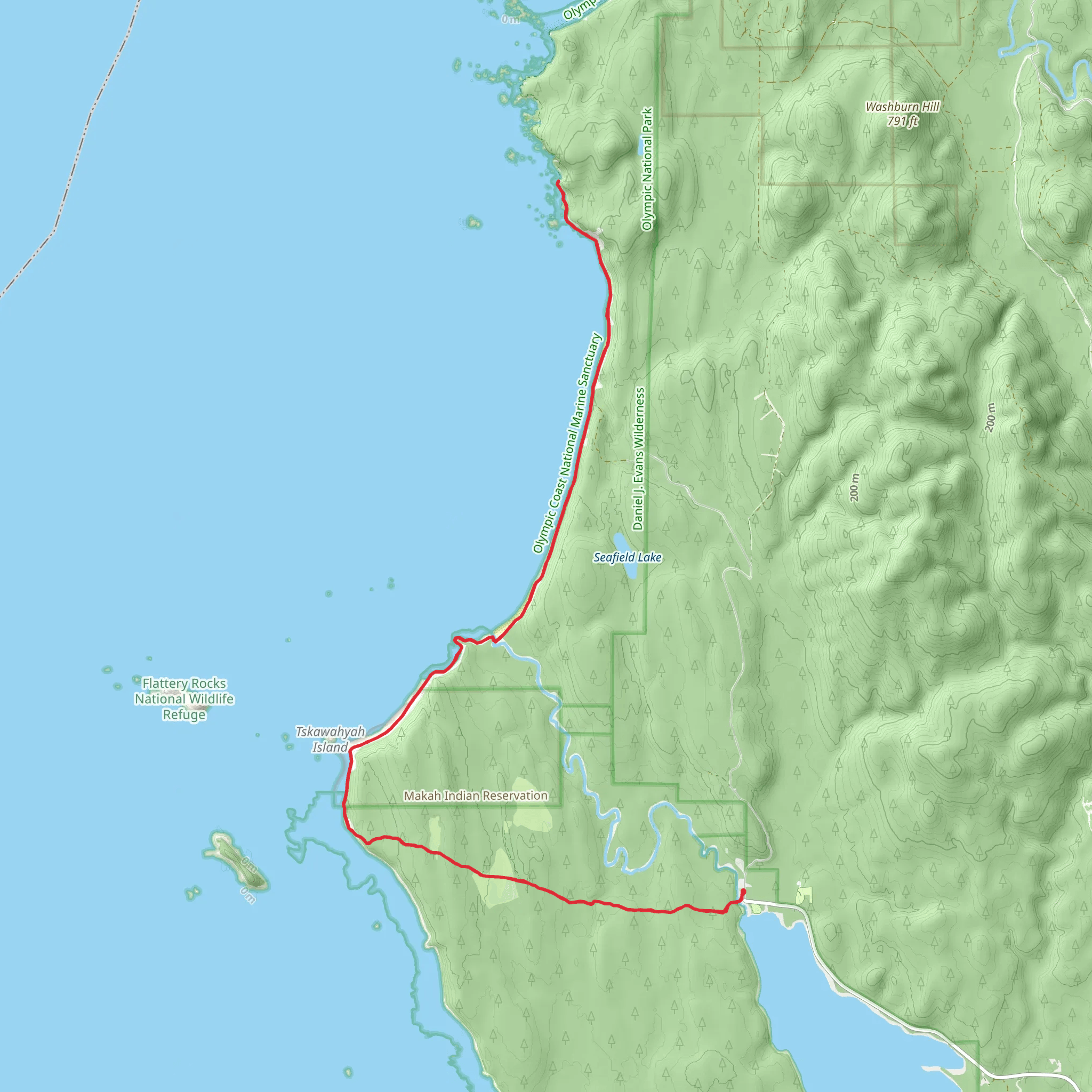 Ozette Loop and Olympic Coast North mobile static map