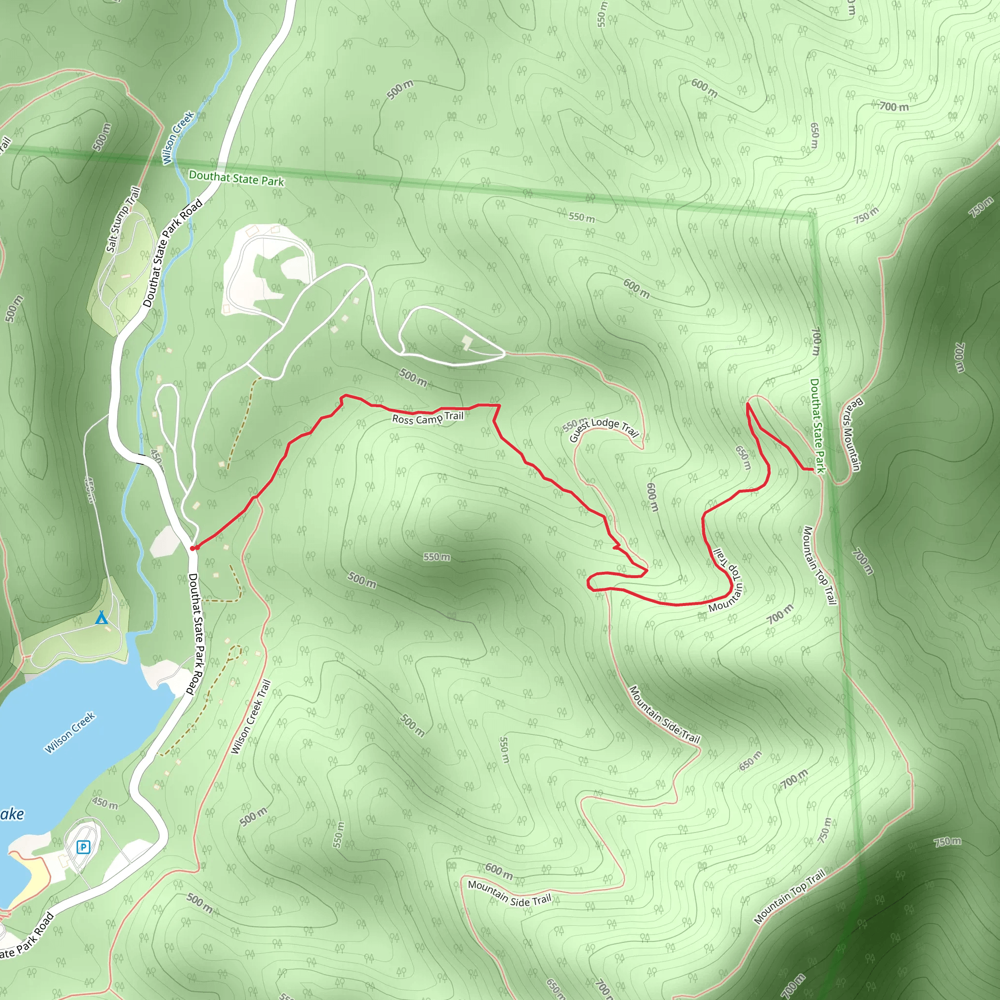 Ross Camp Trail and Mountain Top Trail mobile static map