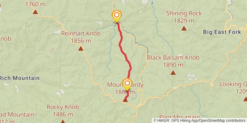 Mount Hardy via Green Mountain Trail stage 2 Map