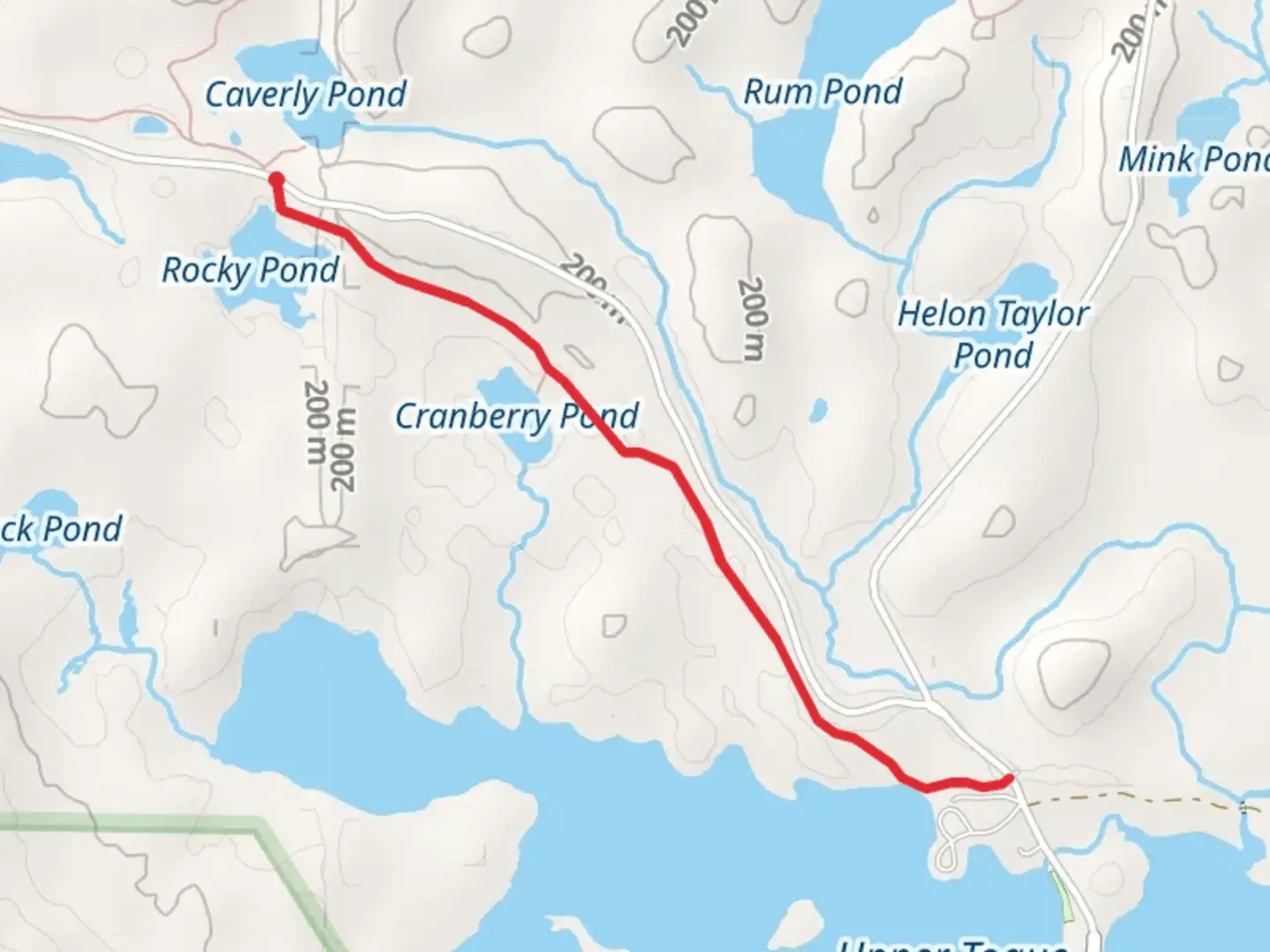 An image depicting the trail Rocky Pond Cranberry Pond Trail and its surrounding area.