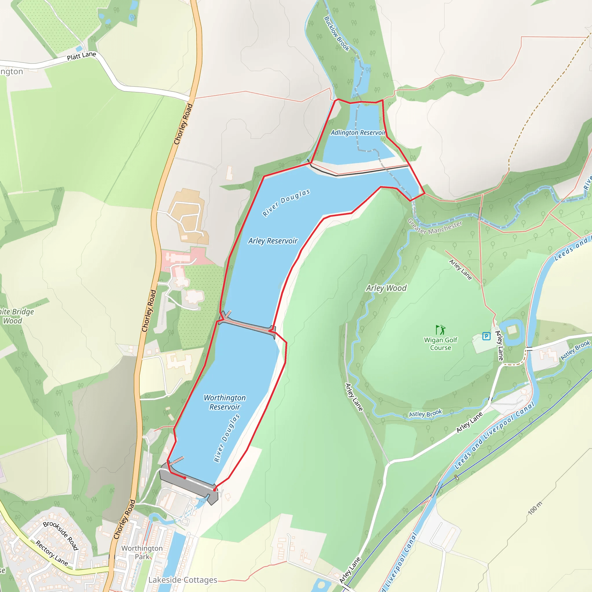 Worthington Lakes Loop mobile static map
