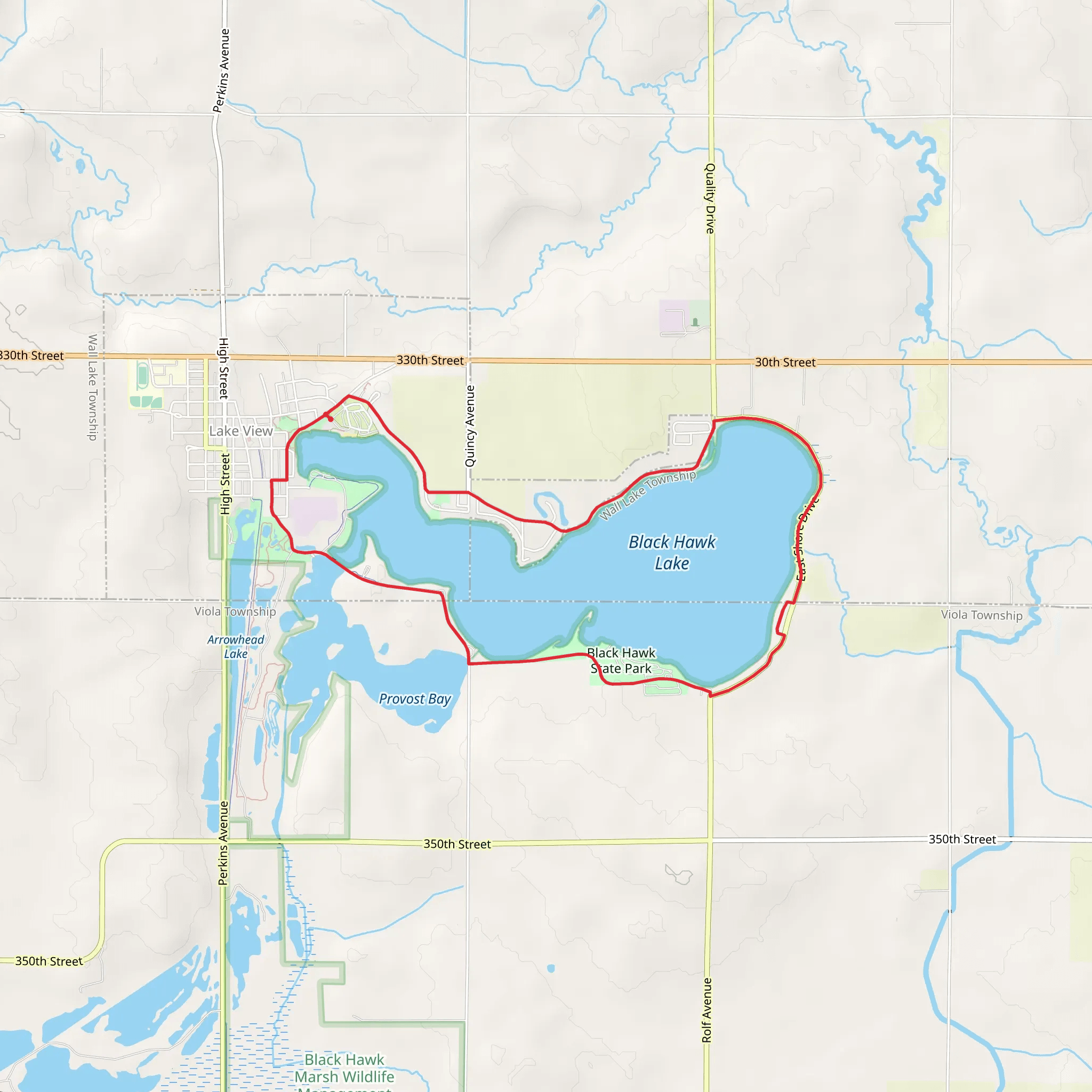 Black Hawk Lake Loop mobile static map