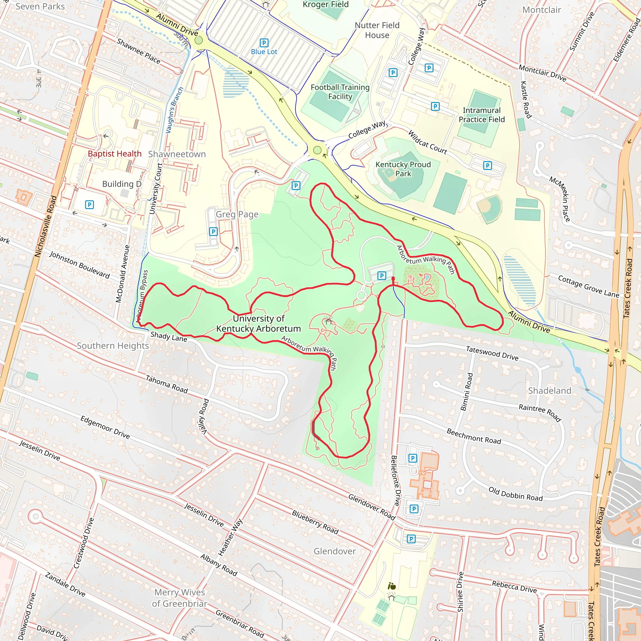 Arboretum Walking Path Loop mobile static map