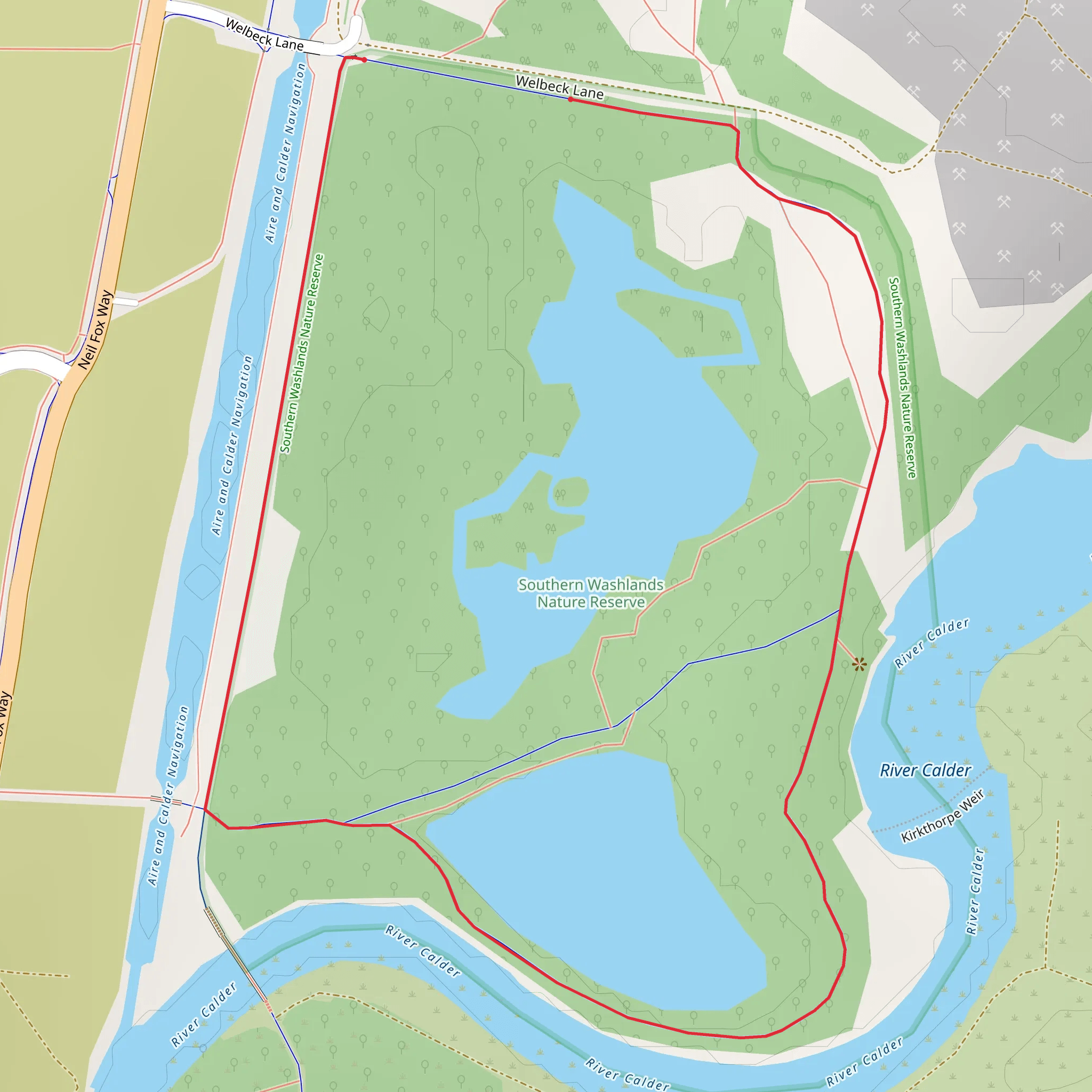 Southern Washlands Nature Reserve Loop mobile static map