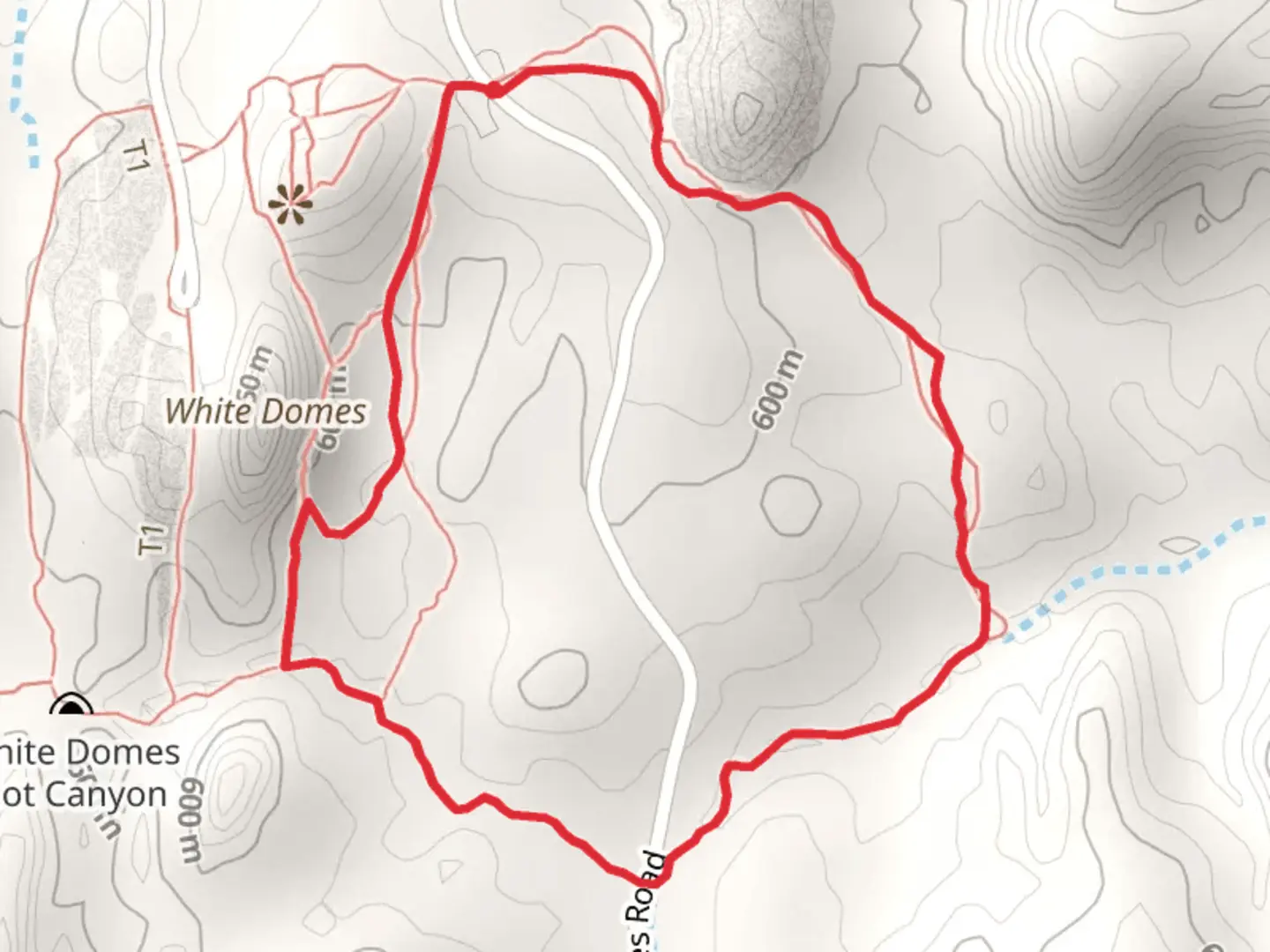 An image depicting the trail Seven Wonders and Fire Wave Loop Trail and its surrounding area.