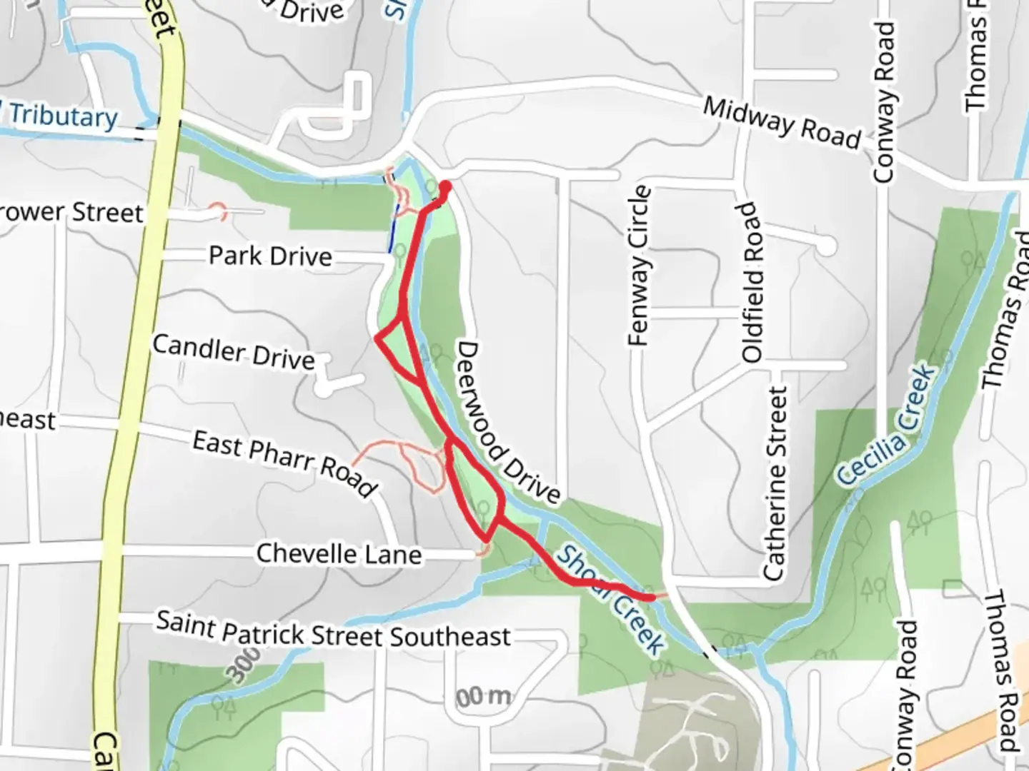 An image depicting the trail Dearborn Park and its surrounding area.