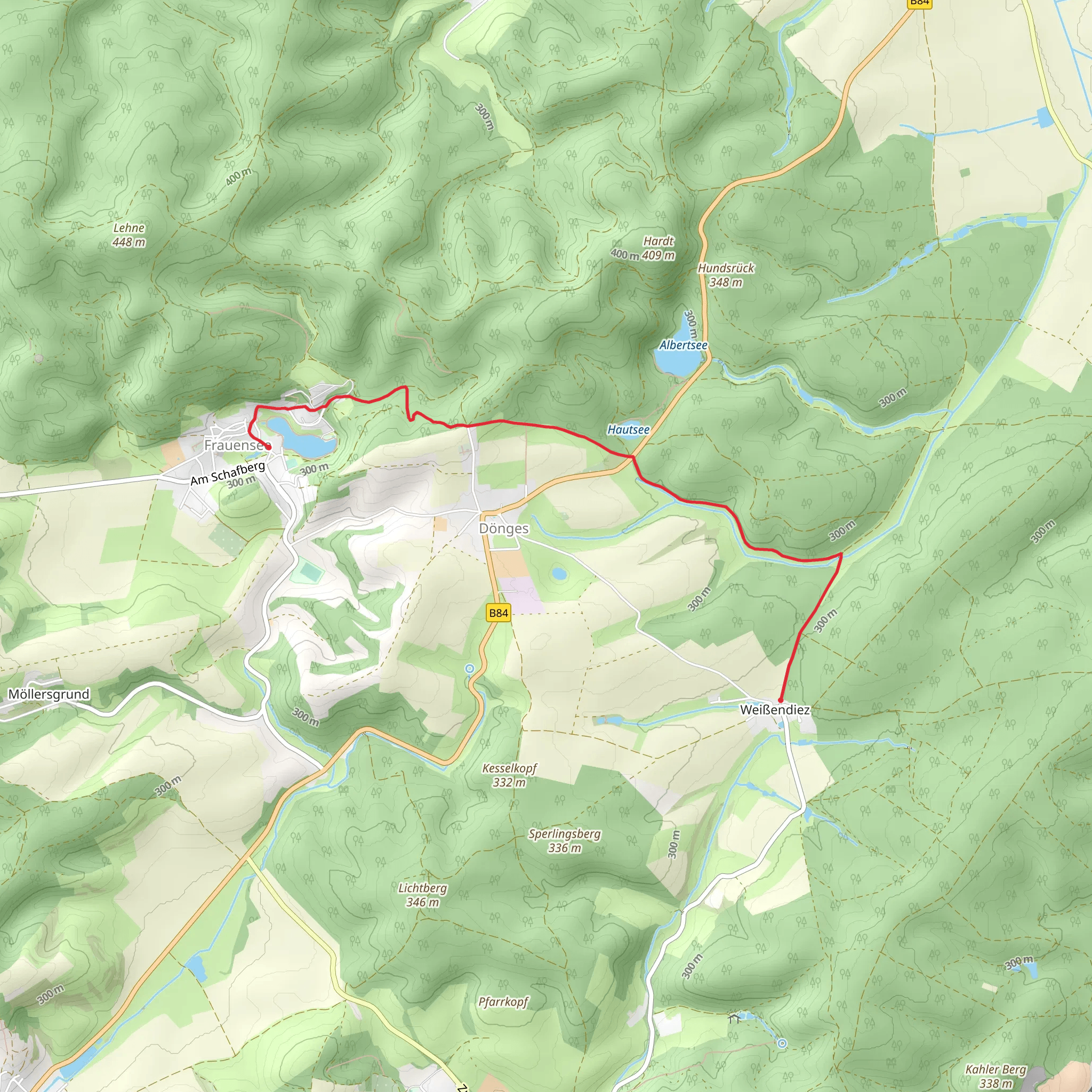 Frauensee to Weissendiez via Frauenseer Weg mobile static map