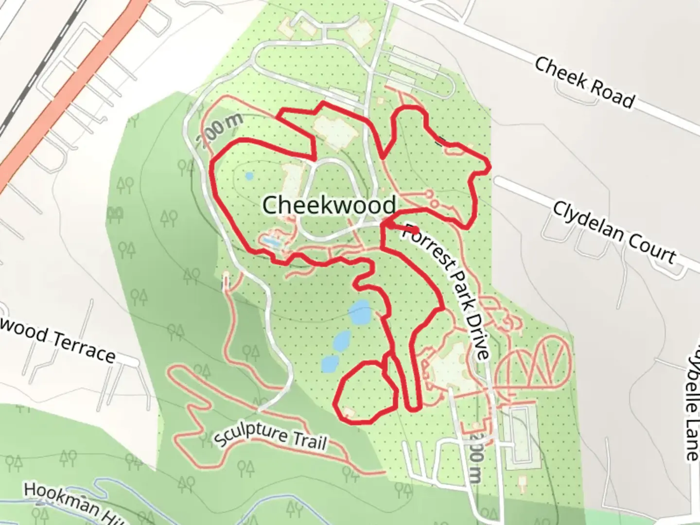An image depicting the trail Cheekwood Loop and its surrounding area.
