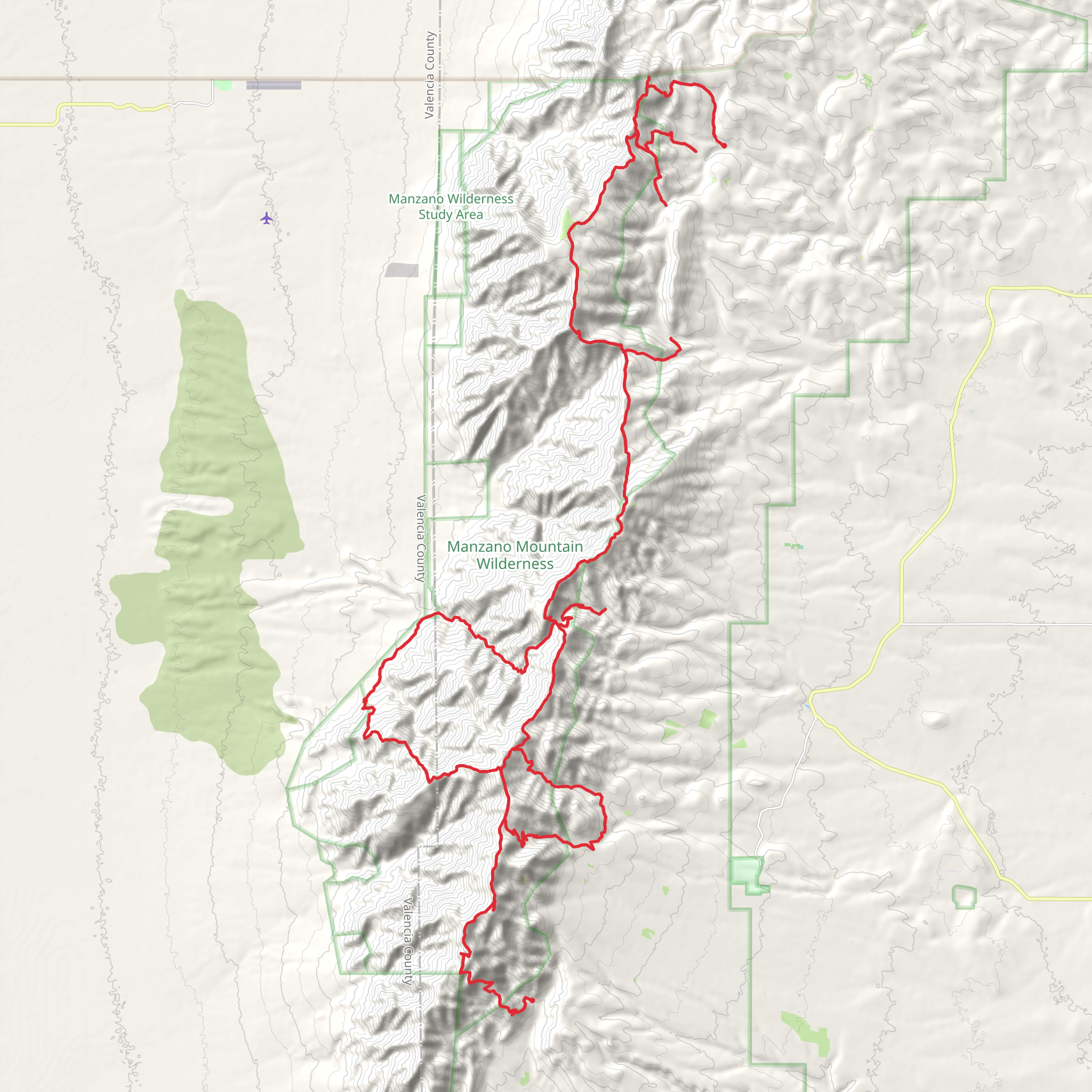 Manzano Crest Trail mobile static map