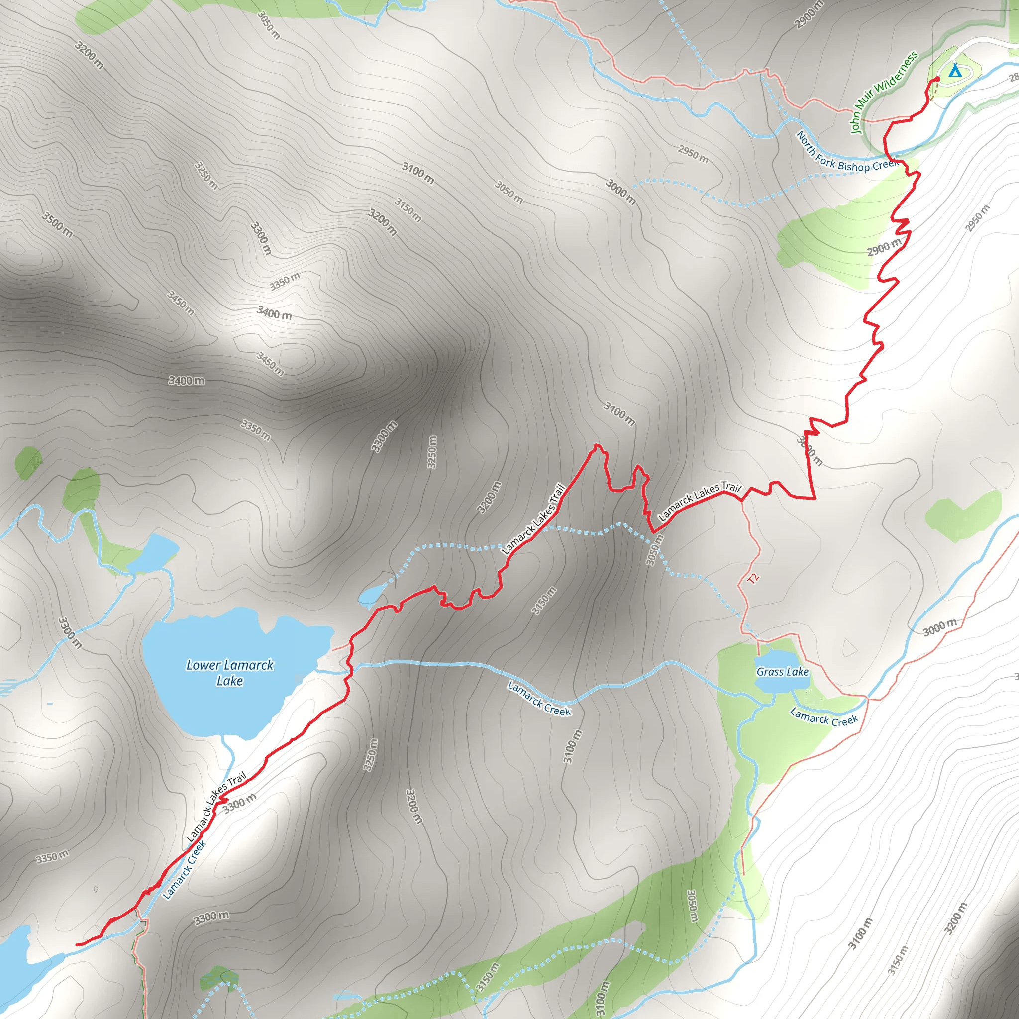 Upper and Lower Lamarck Lake mobile static map