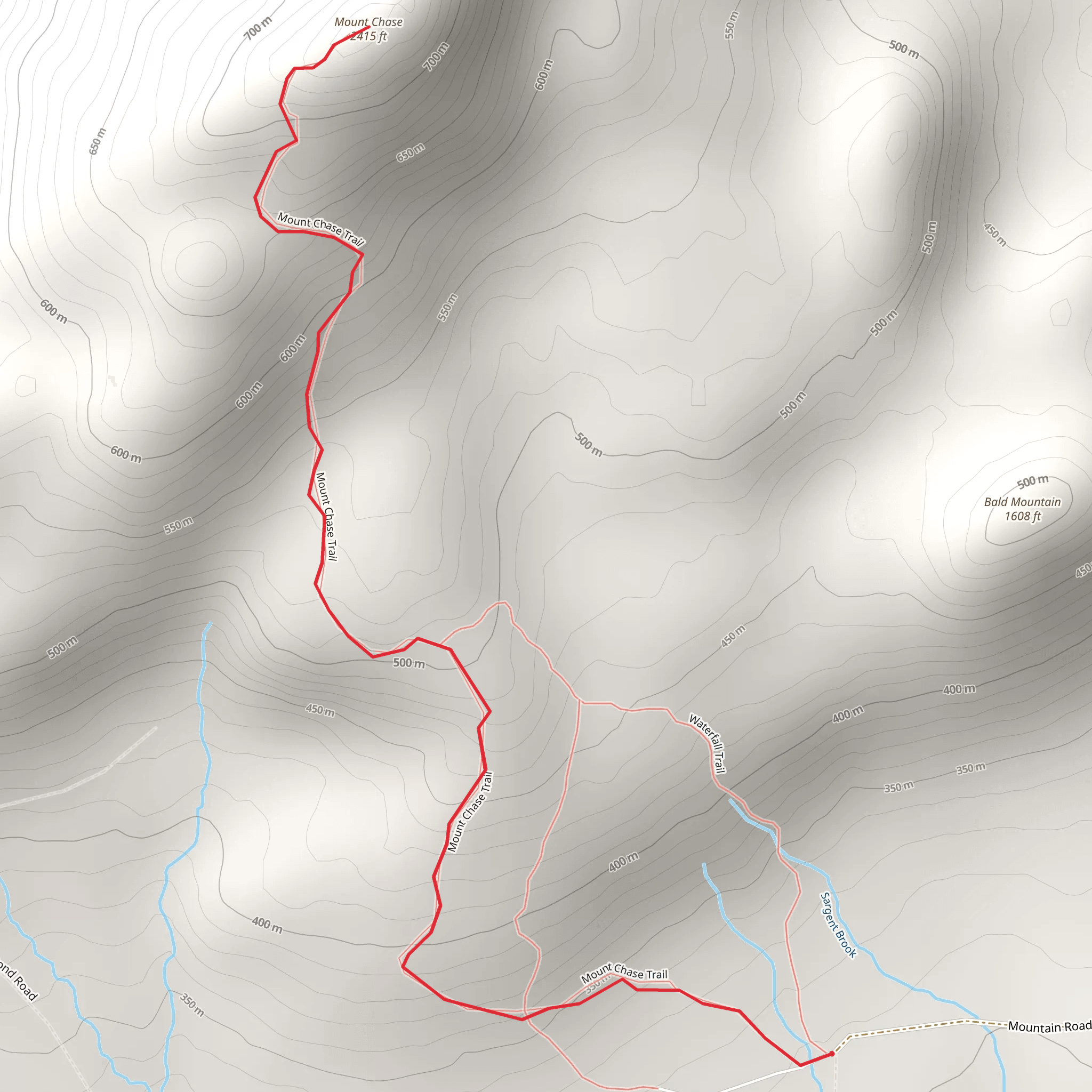 Mount Chase Trail via Appalachian Trail mobile static map